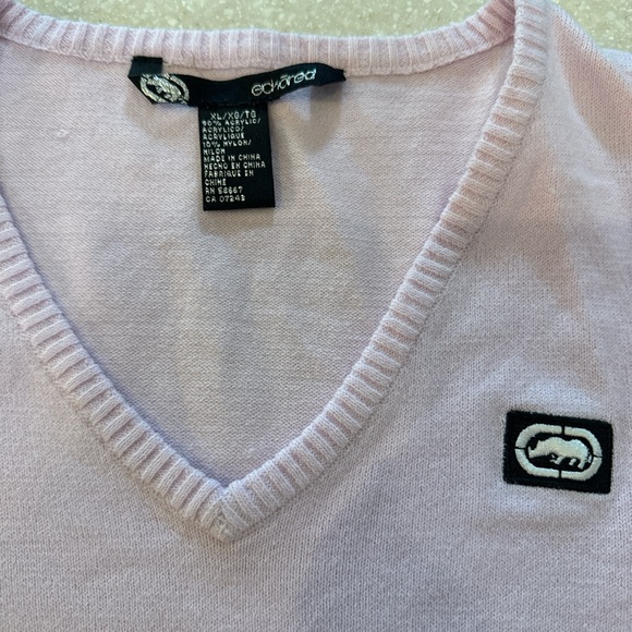 Echo Red V-Neck  Sweater Womens XL Pink - Picture 4 of 7